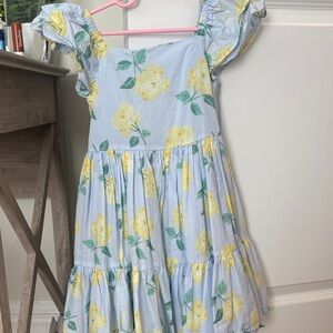 Janie and Jack Light Blue Dress with Yellow Floral Print